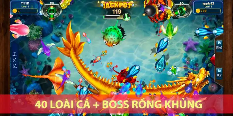 Săn boss trong Bắn cá rồng online đổi phần thưởng khủng